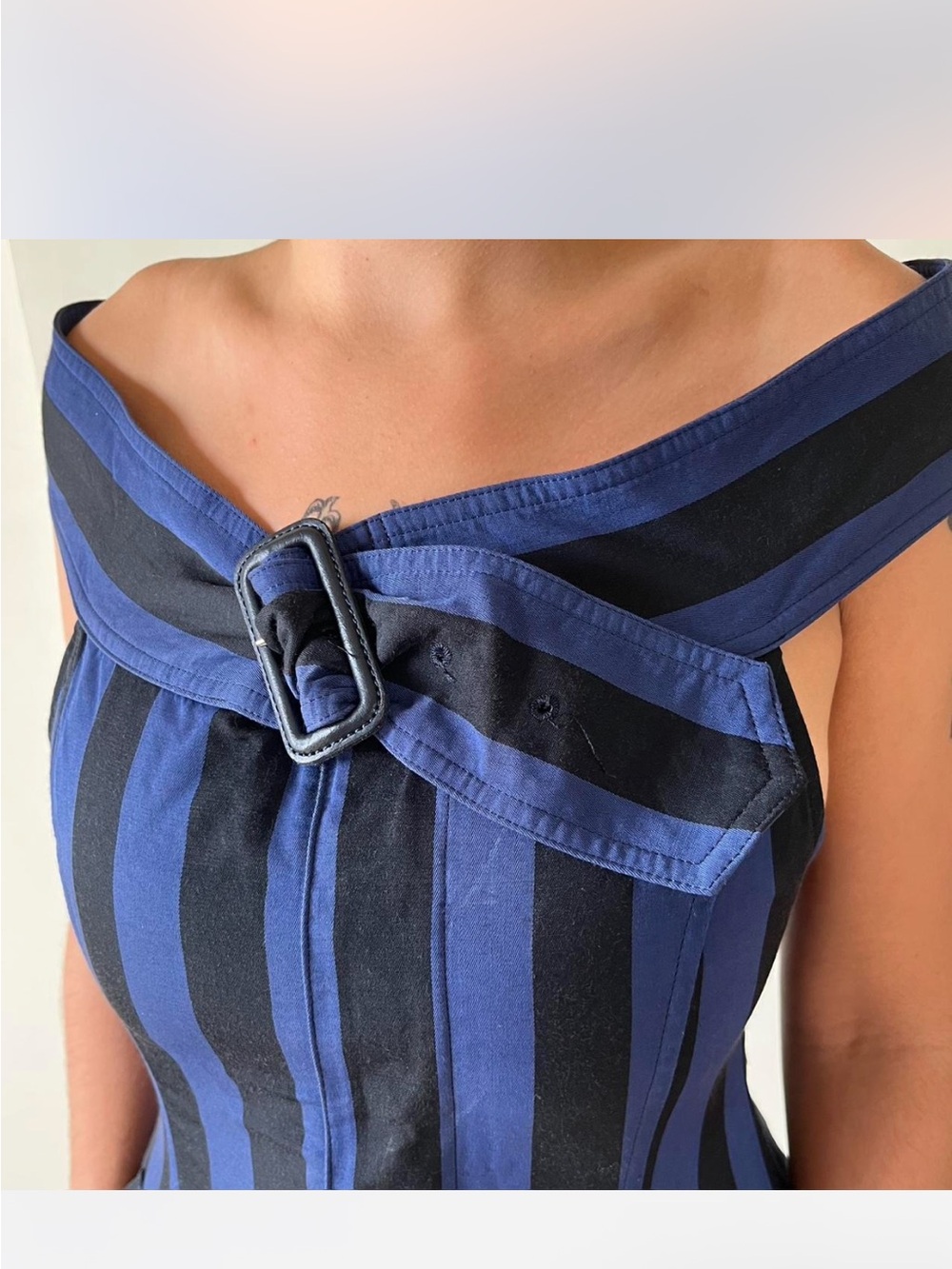 Vintage Issey Sport by Tsumori Chisato Striped Off-Shoulder Romper/Dress - Picture 6 of 6